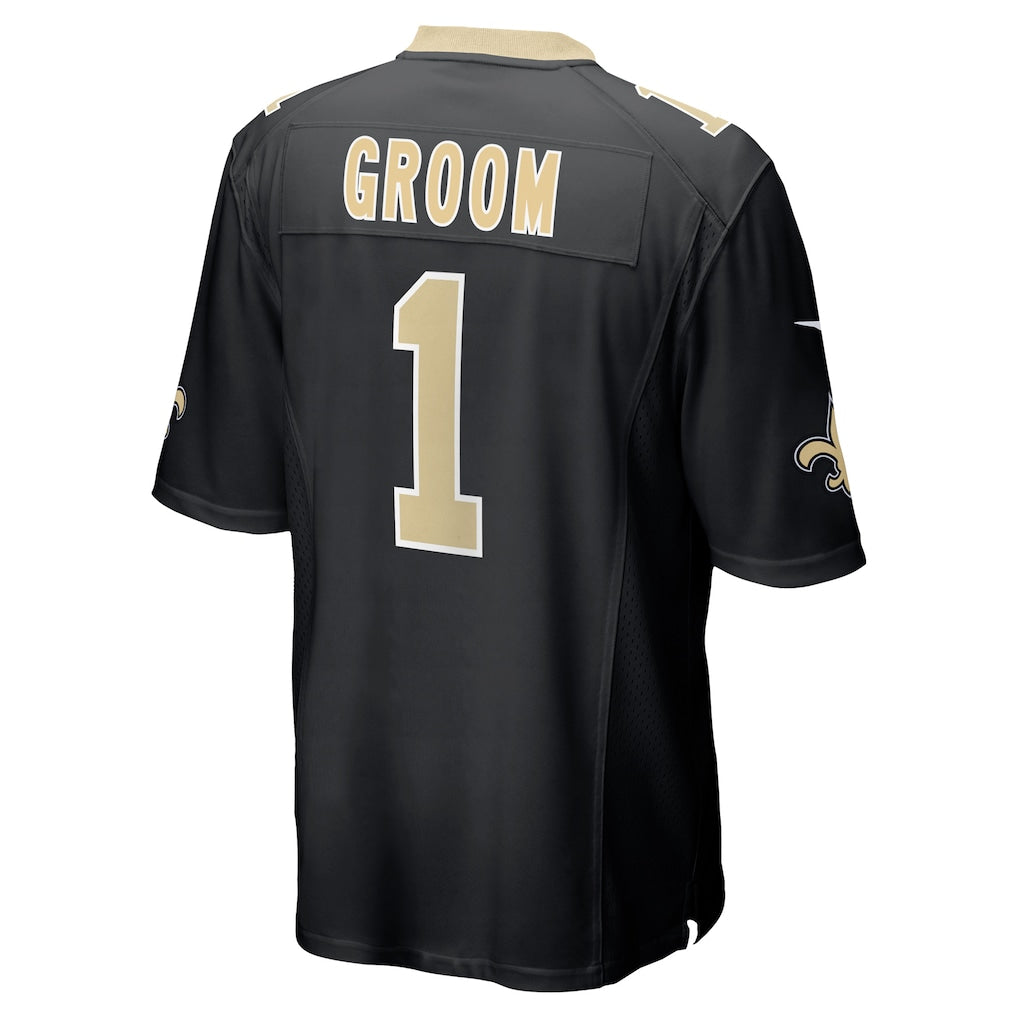 Ndoa NO.Saints #1 Groom Black Game Jersey