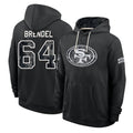 SF.49ers #64 Jake Brendel Player 2026 Black Logo Pullover Hoodies Limited Game Ndoa Stitched Jerseys