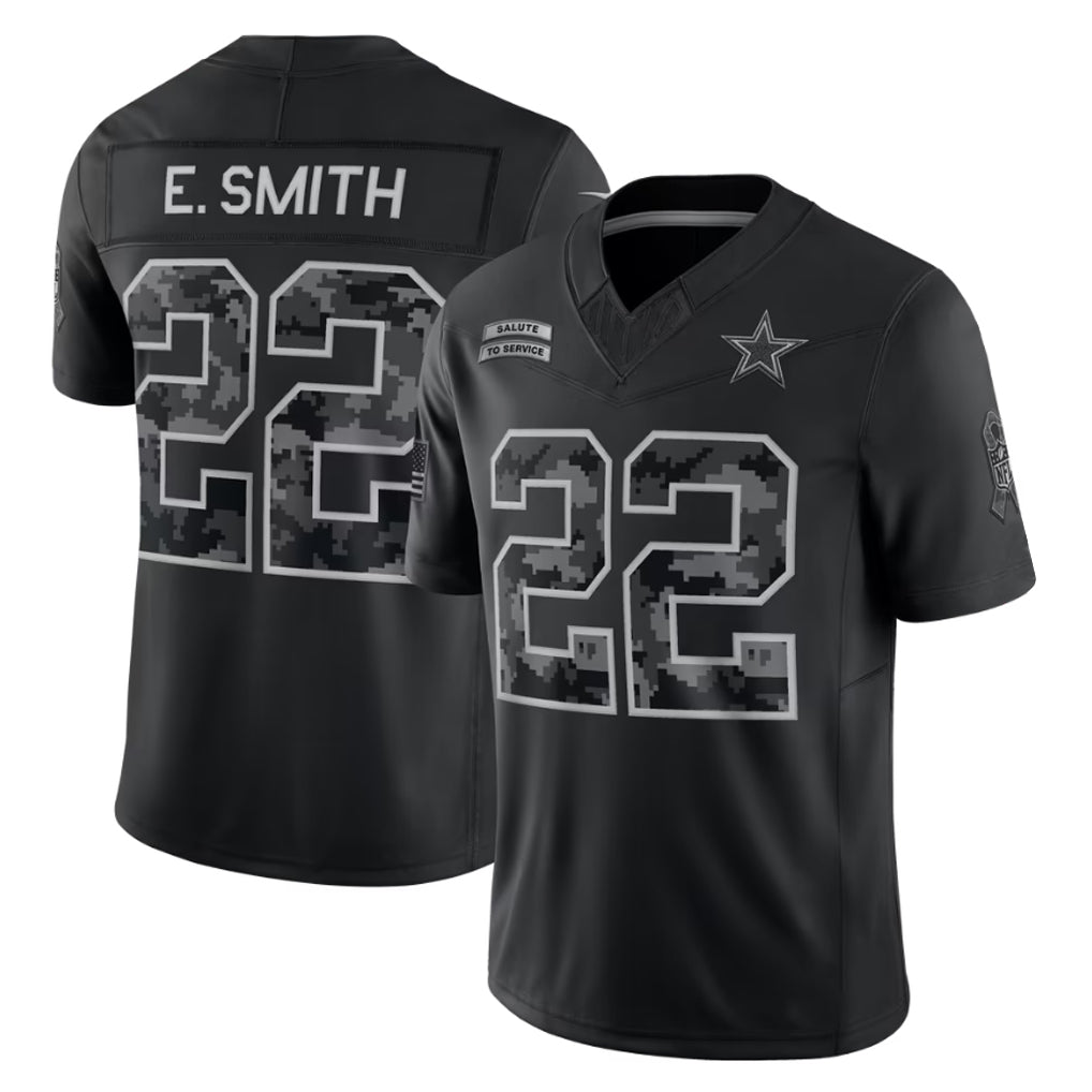 Ndoa D.Cowboys #22 Emmitt Smith Player Black Limited 2026 Salute to Service Home Game Stitched Jerseys