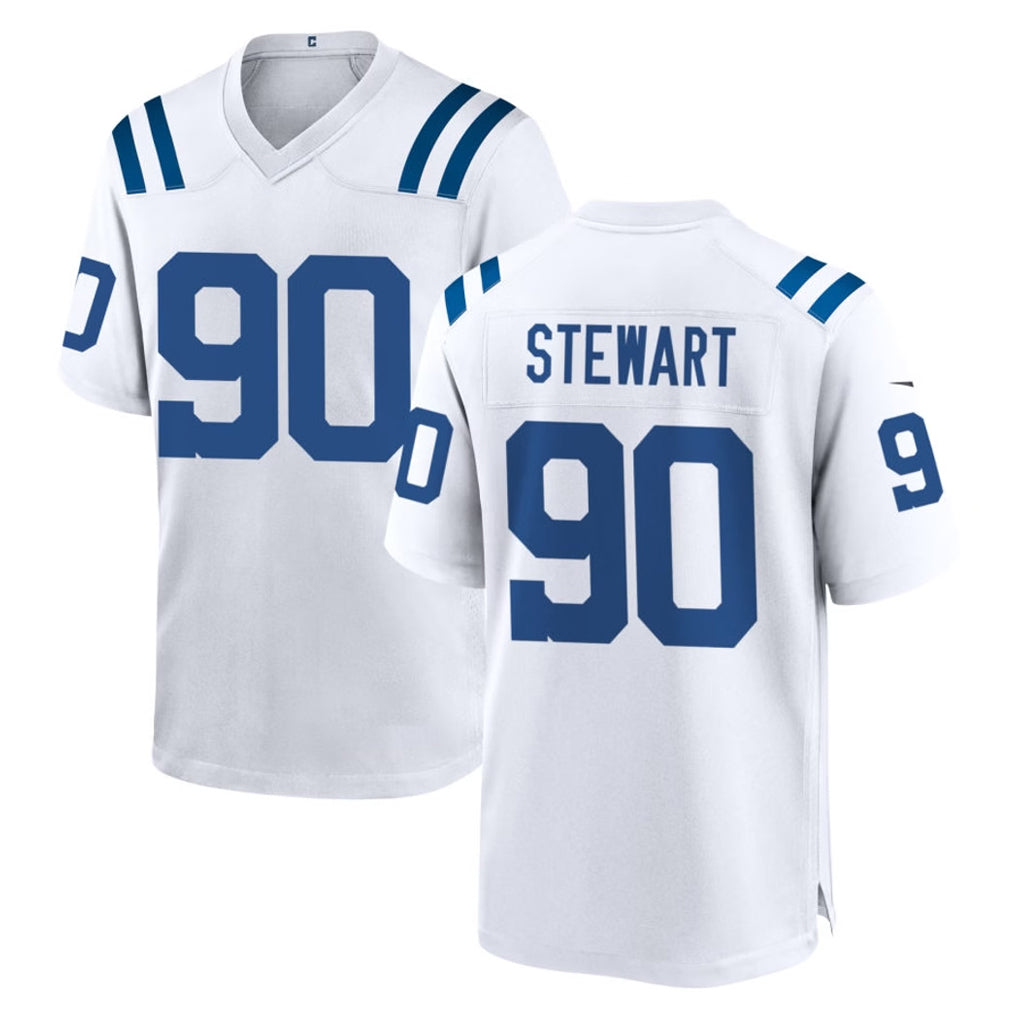 IN.Colts #90 Grover Stewart Player White Home Game Ndoa Stitched Jerseys