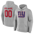 Custom NY.Giants Gray Pullover Hoodies Limited Game Any Name & Numbers Ndoa Stitched Jerseys