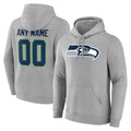 Custom S.Seahawks Gray LOGO Pullover Hoodies Game Any Name & Numbers Ndoa Stitched Jerseys