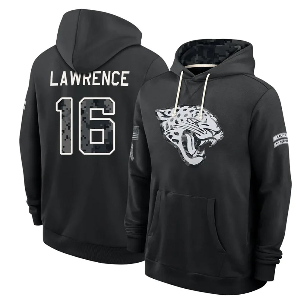J.Jaguars #16 Trevor Lawrence Player 2026 Black Logo Pullover Hoodies Limited Game Ndoa Stitched Jerseys