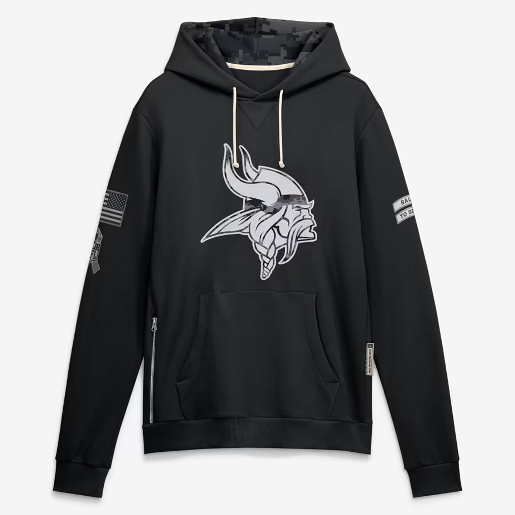 MN.Vikings 2026 Black Logo Pullover Hoodies Limited Game Ndoa Stitched Jerseys