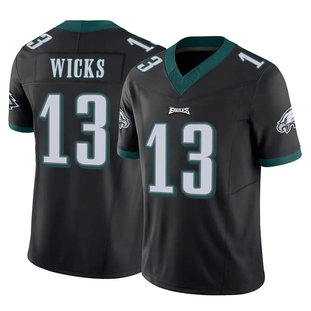 P.Eagles #13 Dontayvion Wicks Player Black Limited Vapor F.U.S.E. Home Game Ndoa Stitched Jerseys