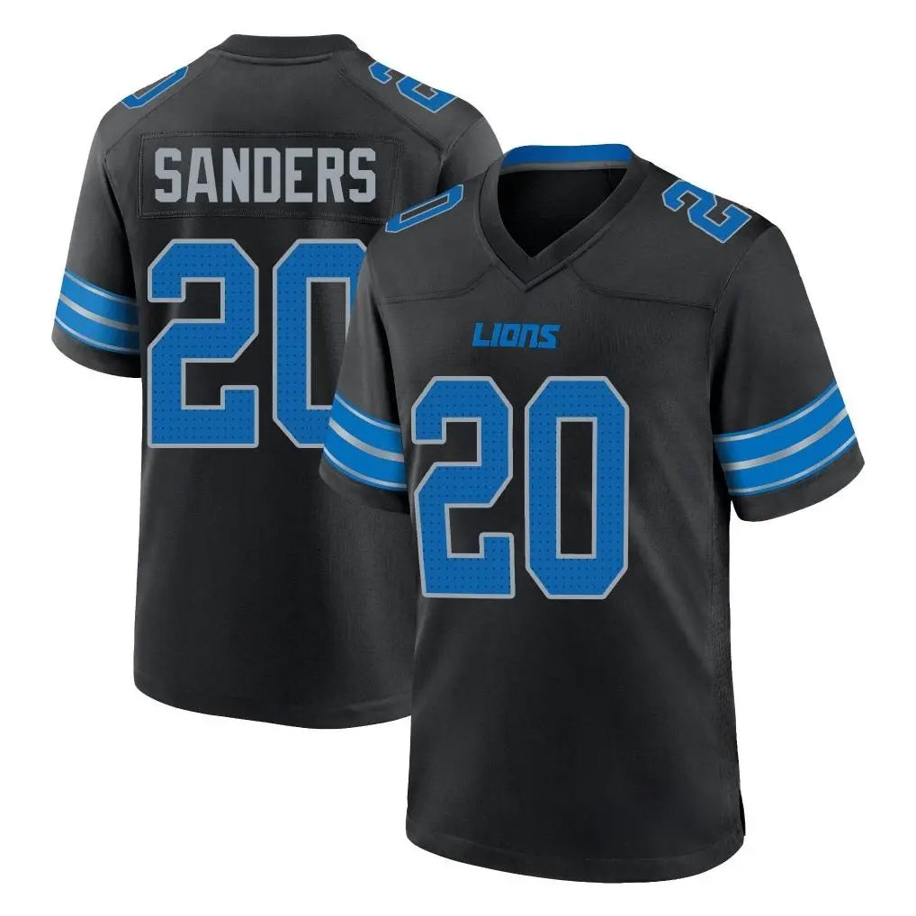 D.Lions #20 Barry Sanders Player Black Alternate Home Game Ndoa Stitched Jerseys