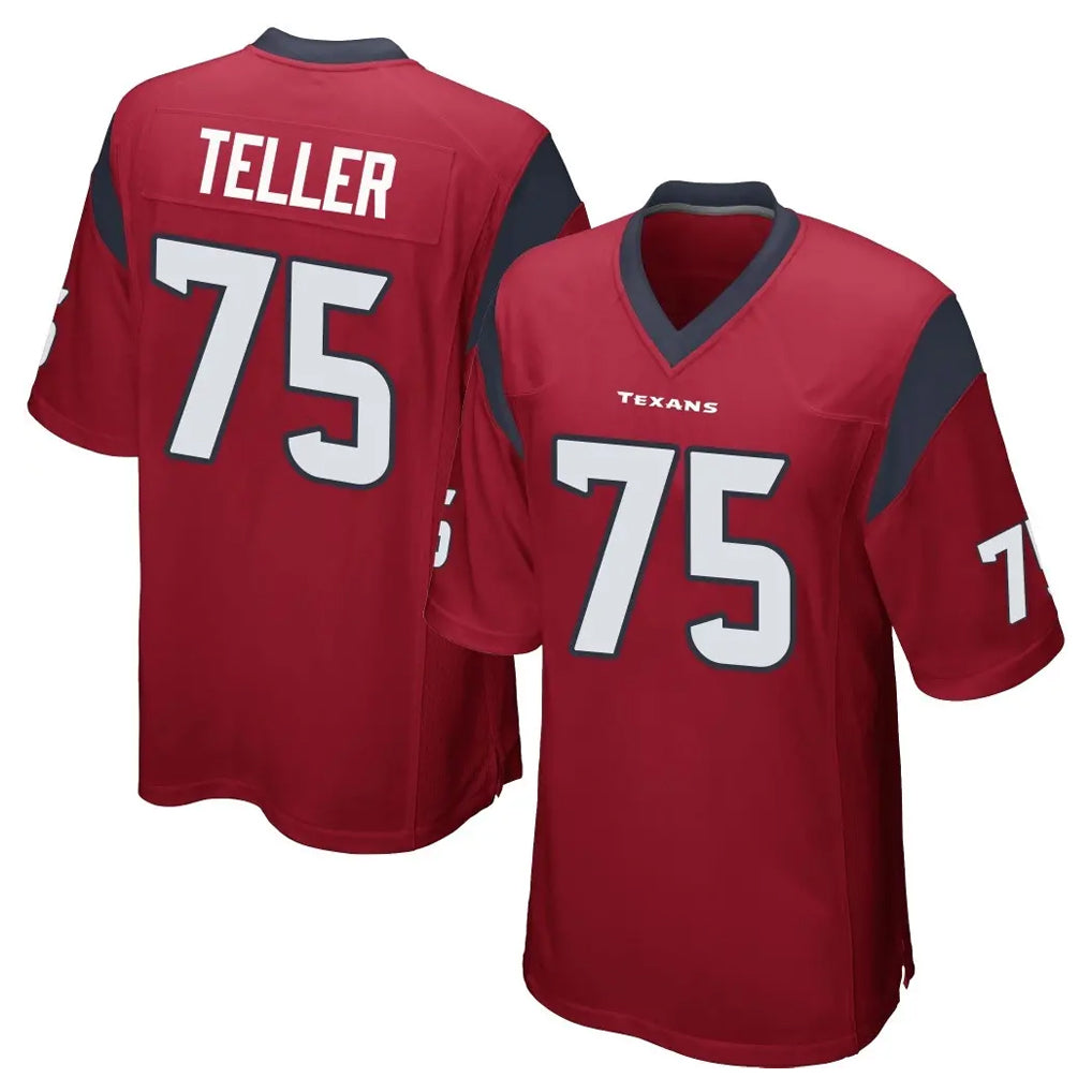 H.Texans #75 Wyatt Teller Player Red Home Game Ndoa Stitched Jerseys