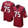 H.Texans #75 Wyatt Teller Player Red Home Game Ndoa Stitched Jerseys
