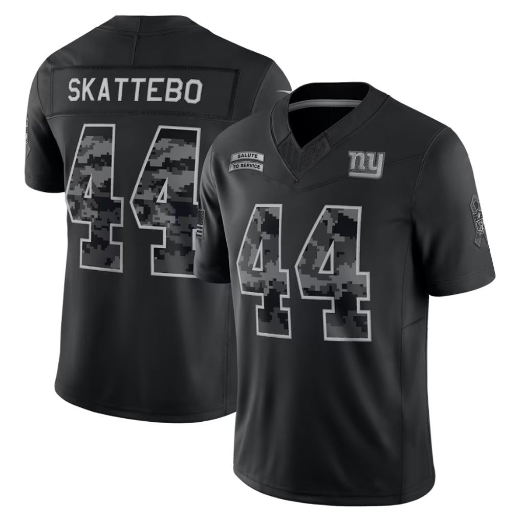 NY.Giants #44 Cam Skattebo Player Black Limited 2026 Salute to Service Home Game Ndoa Stitched Jerseys