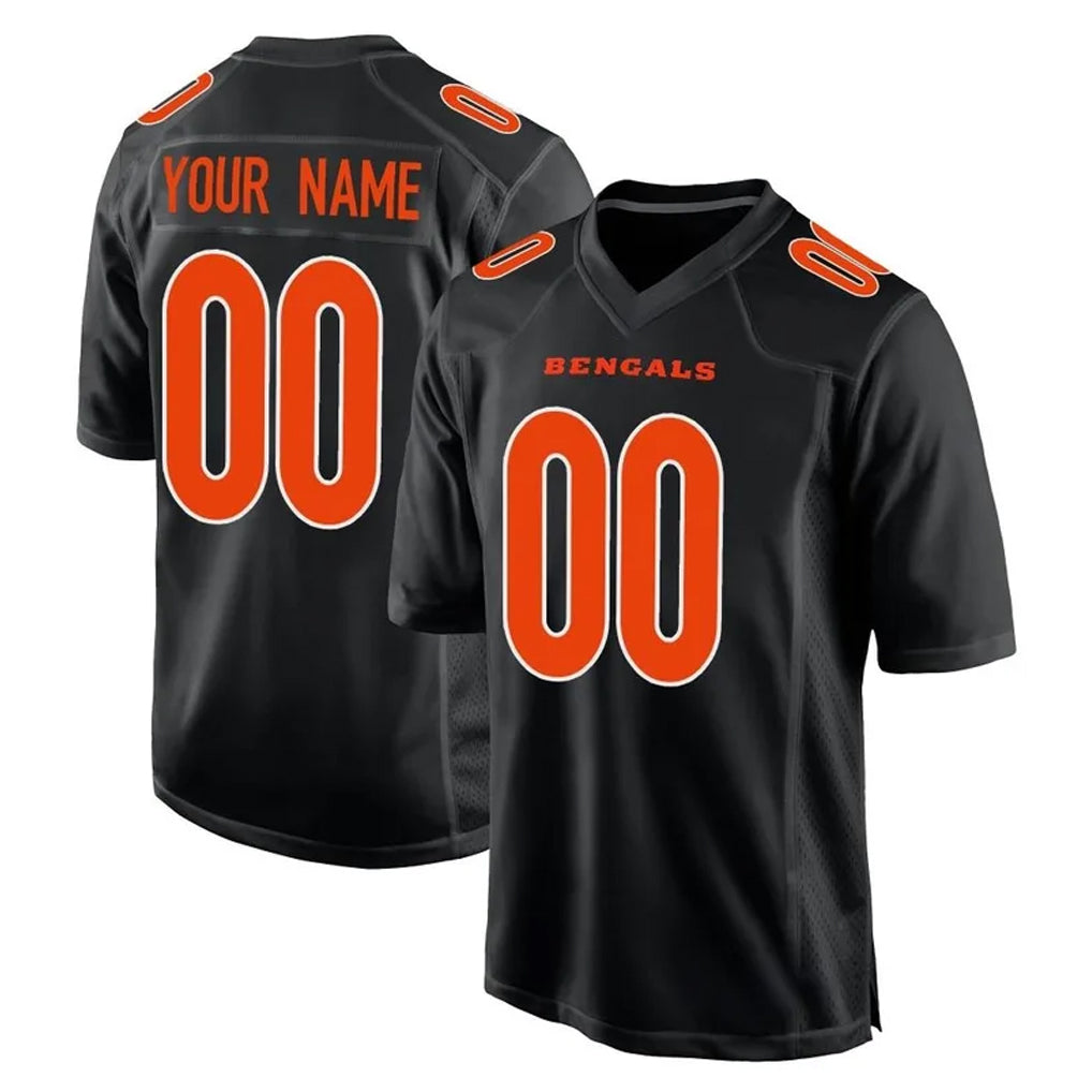 Custom C.Bengals Black Fashion Game Any Name & Numbers Ndoa Stitched Jerseys
