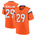 D.Broncos #29 Ja'Quan McMillian Player Orange Home Game Ndoa Stitched Jerseys