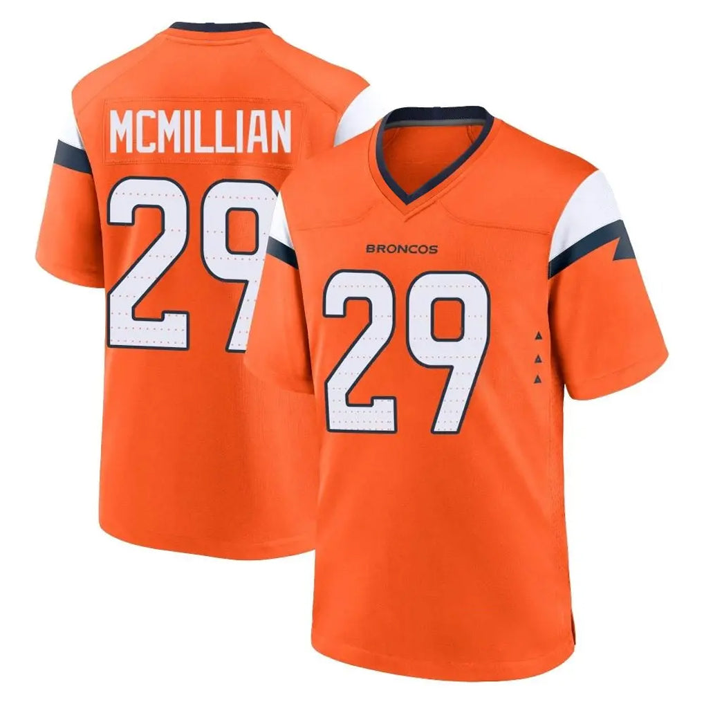 D.Broncos #29 Ja'Quan McMillian Player Orange Home Game Ndoa Stitched Jerseys