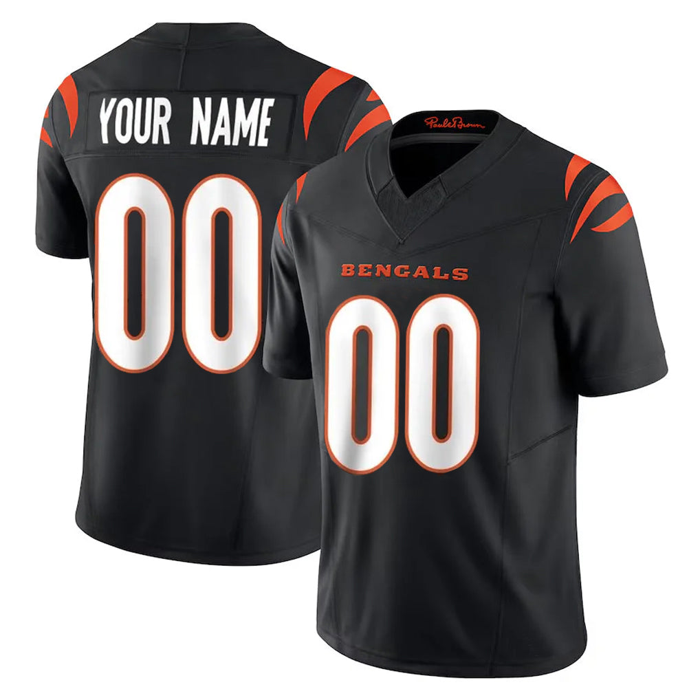 Custom C.Bengals Black Vapor F.U.S.E. Limited Home Game Any Name & Numbers Ndoa Stitched Jerseys