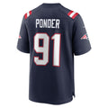 Ndoa NE.Patriots #91 Elijah Ponder Navy Team Game Jersey