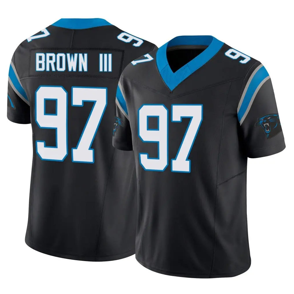 C.Panthers #97 Bobby Brown III Player Black Vapor F.U.S.E. Limited Home Game Ndoa Stitched Jerseys