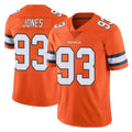 D.Broncos #93 D.J. Jones Player Orange Vapor Untouchable Limited Home Game Ndoa Stitched Jerseys