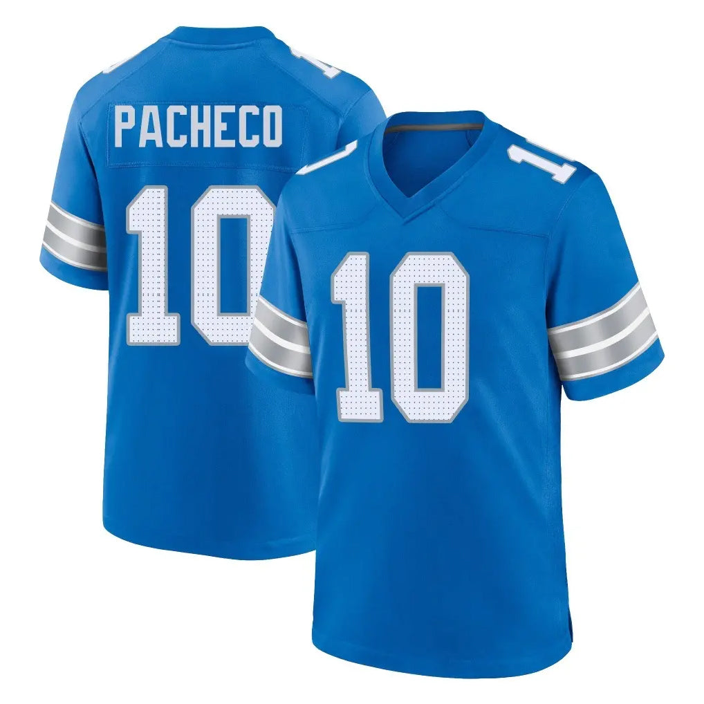 D.Lions #10 Isiah Pacheco Player Blue Alternate Home Game Ndoa Stitched Jerseys