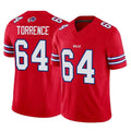 B.Bills #64 O'Cyrus Torrence Player Red Vapor F.U.S.E. Jersey Limited Home Game Ndoa Stitched Jerseys