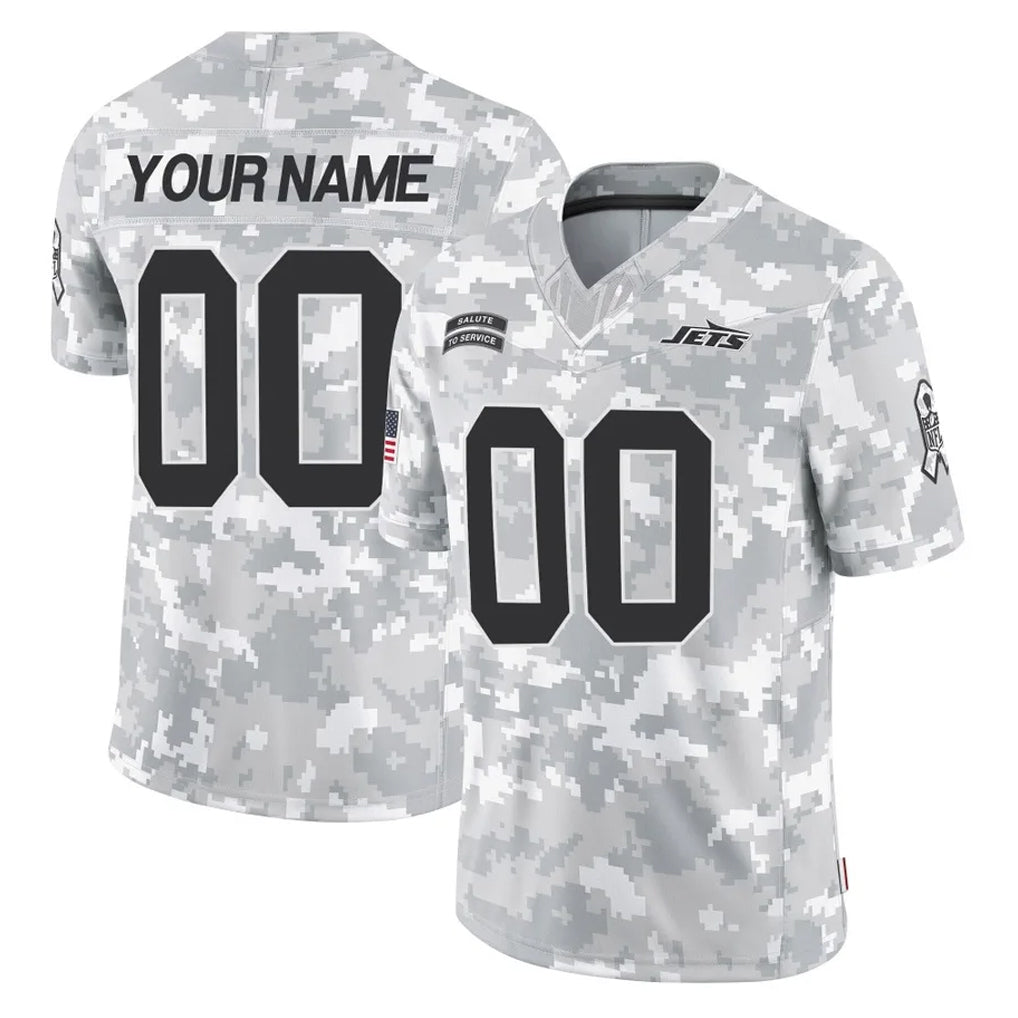 Custom NY.Jets Arctic Camo Salute to Service Limited Game Any Name & Numbers Ndoa Stitched Jerseys