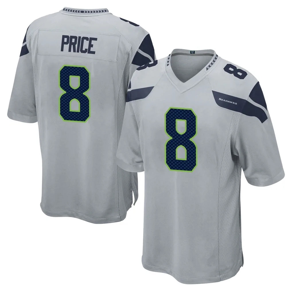 S.Seahawks #8 Jadarian Price Player Gray Home Game Ndoa Stitched Jerseys