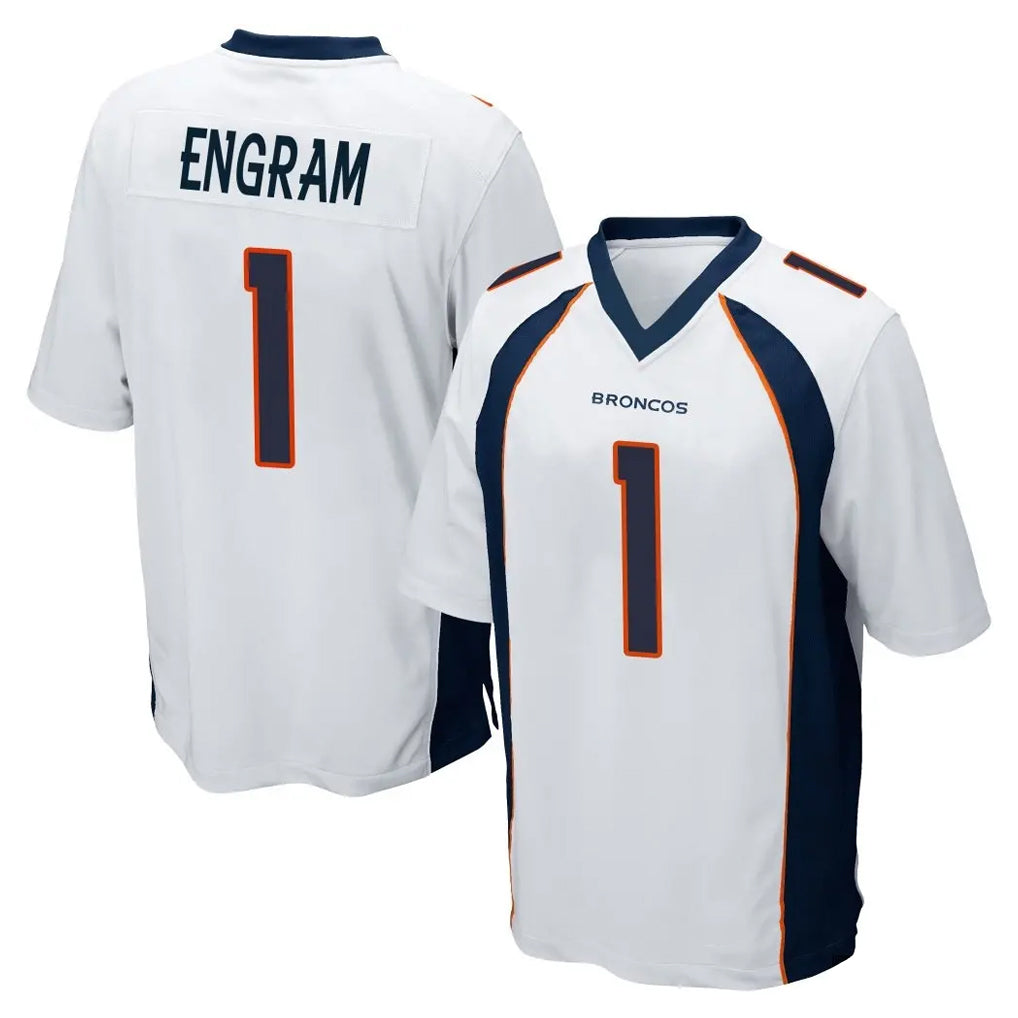 D.Broncos #1 Evan Engram Player White Game Ndoa Stitched Jerseys