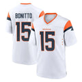 D.Broncos #15 Nik Bonitto Player White Home Game Ndoa Stitched Jerseys
