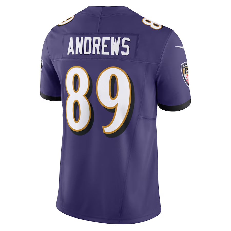 B.Ravens #89 Mark Andrews Player Purple Vapor F.U.S.E. Limited Ndoa Stitched Jerseys