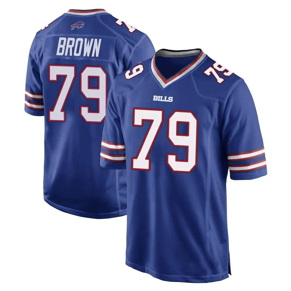 B.Bills #79 Spencer Brown Player Royal Home Game Ndoa Stitched Jerseys