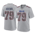 B.Bills #79 Spencer Brown Player Gray Home Game Ndoa Stitched Jerseys