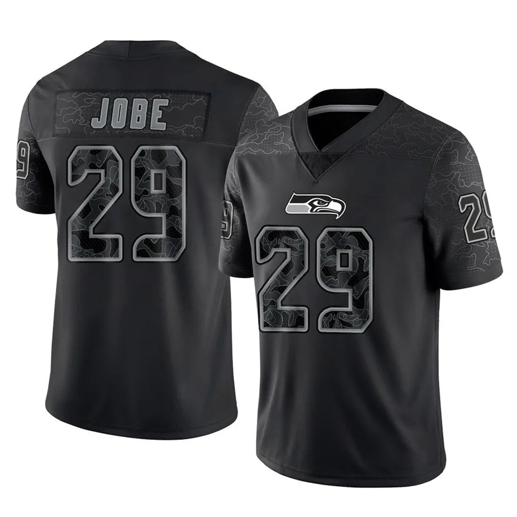S.Seahawks #29 Josh Jobe Player Black Limited Reflective Home Game Ndoa Stitched Jerseys