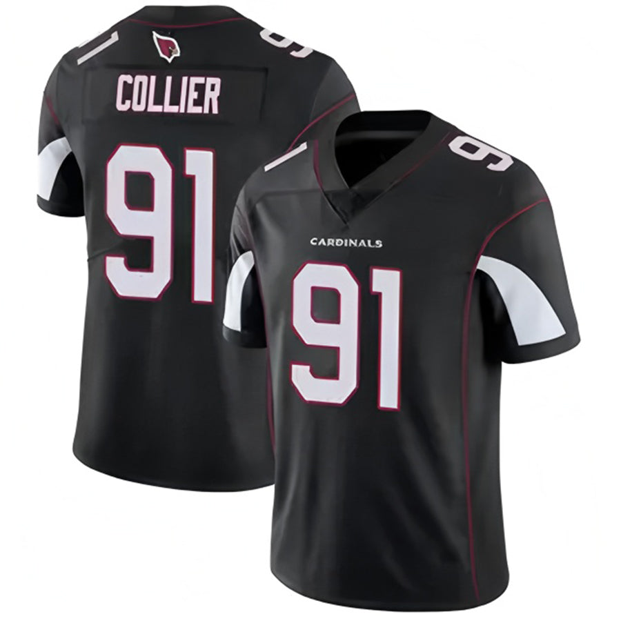 A.Cardinals #91 L.J. Collier Player Black Vapor Untouchable Elite Ndoa Stitched Jerseys