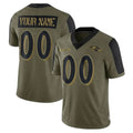 Custom B.Ravens Olive Salute To Service Limited Game Any Name & Numbers Ndoa Stitched Jerseys