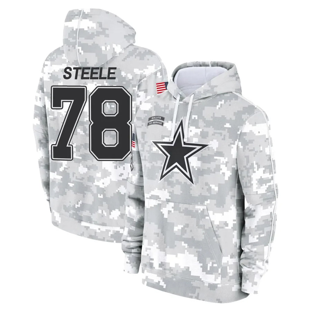 D.Cowboys #78 Terence Steele Player Arctic Camo Salute to Service Hoodies Limited Game Ndoa Stitched Jerseys