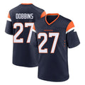 D.Broncos #27 J.K. Dobbins Player Navy Home Game Ndoa Stitched Jerseys