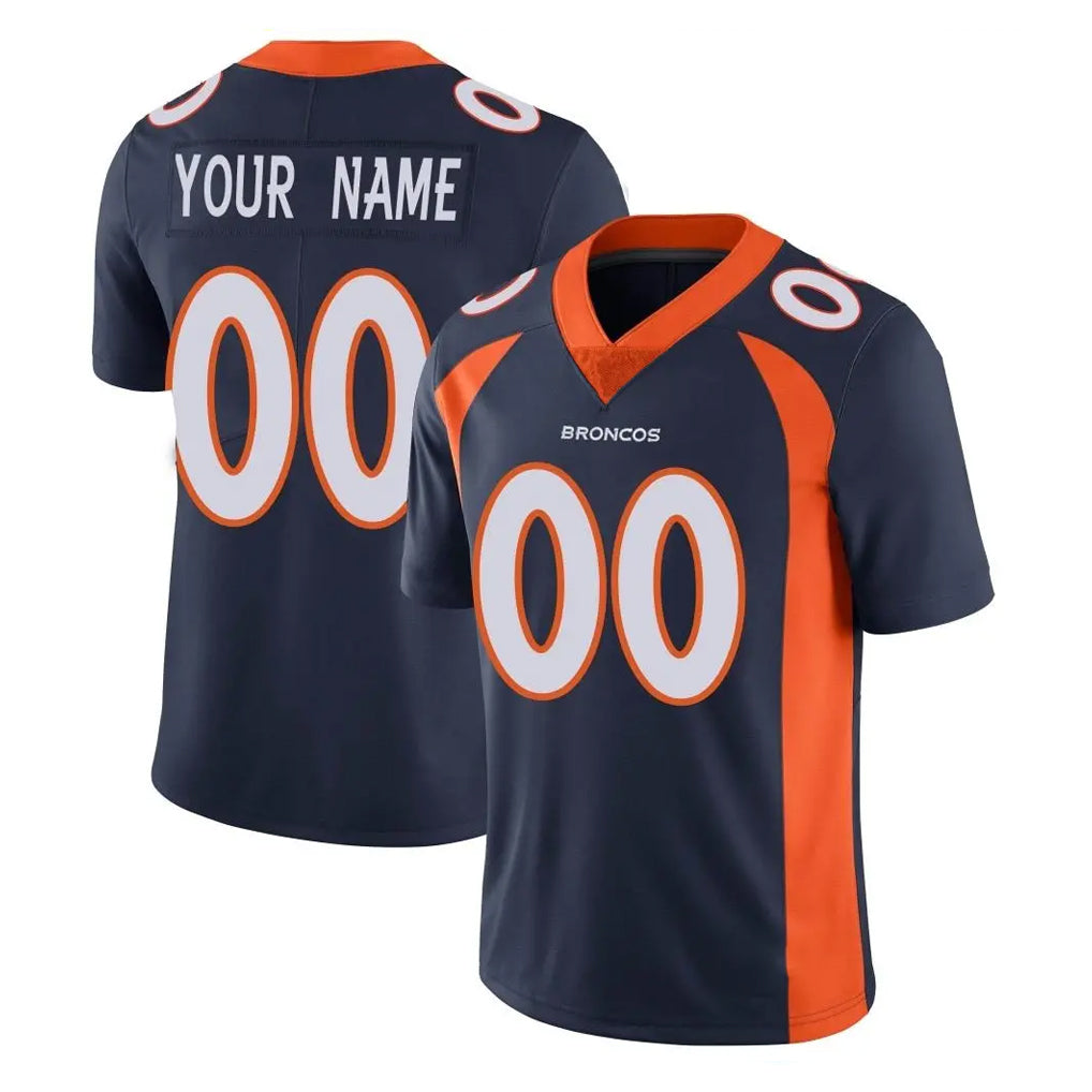 Custom D.Broncos Navy Vapor Untouchable Limited Game Any Name & Numbers Ndoa Stitched Jerseys