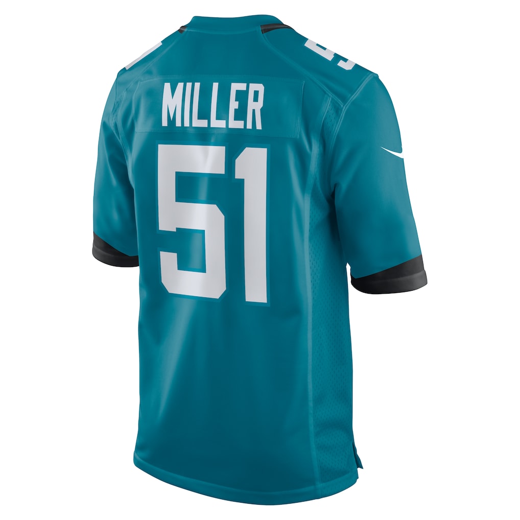Ndoa J.Jaguars #51 Ventrell Miller Teal Game Jersey