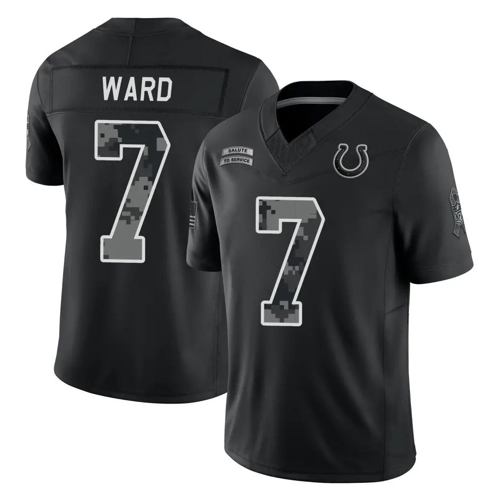 IN.Colts #7 Charvarius Ward Sr. Player Black Limited 2026 Salute to Service Home Game Ndoa Stitched Jerseys