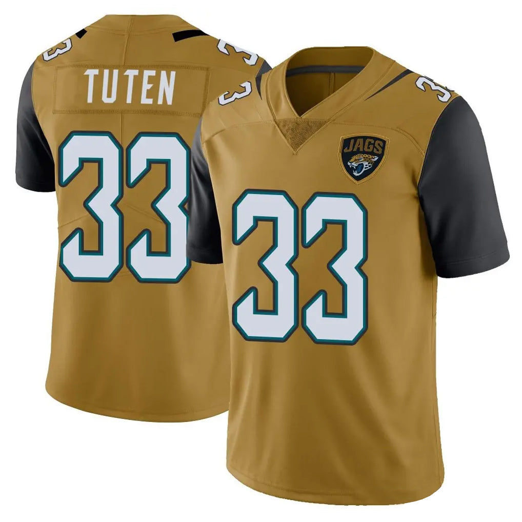 J.Jaguars #33 Bhayshul Tuten Player Gold Vapor Limited Home Game Ndoa Stitched Jerseys
