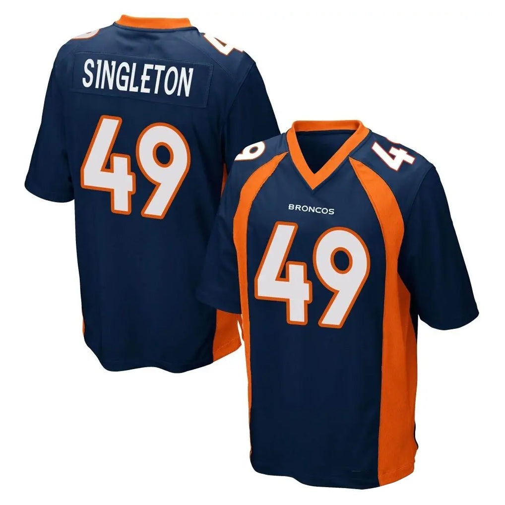 D.Broncos #49 Alex Singleton Player Navy Game Ndoa Stitched Jerseys