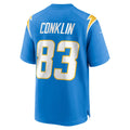 Ndoa LA.Chargers #83 Tyler Conklin Powder Blue Team Game Jersey