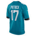 Ndoa J.Jaguars #17 Tim Patrick Teal Team Game Jersey