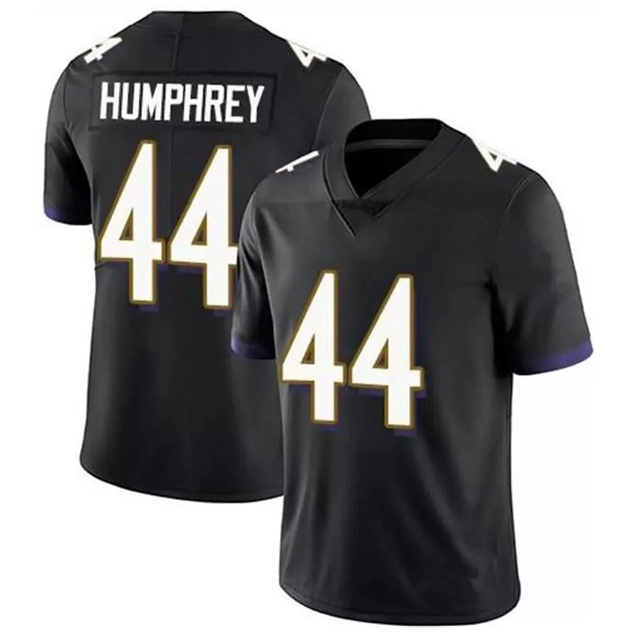 B.Ravens #44 Marlon Humphrey Player Black Limited Home Game Ndoa Stitched Jerseys