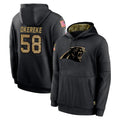 C.Panthers #58 Bobby Okereke Player Black Salute to Service Pullover Hoodies Limited Game Ndoa Stitched Jerseys