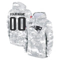 Custom NE.Patriots Arctic Camo Salute to Service Pullover Hoodies Limited Any Name & Numbers Game Ndoa Stitched Jerseys