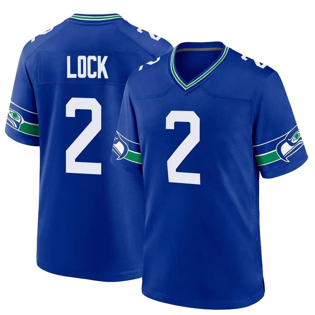 S.Seahawks #2 Drew Lock Player Royal Throwback Home Game Ndoa Stitched Jerseys