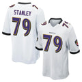 B.Ravens #79 Ronnie Stanley Player White Alternate Home Game Ndoa Stitched Jerseys