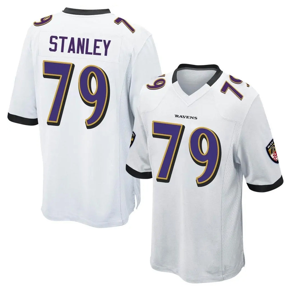 B.Ravens #79 Ronnie Stanley Player White Alternate Home Game Ndoa Stitched Jerseys