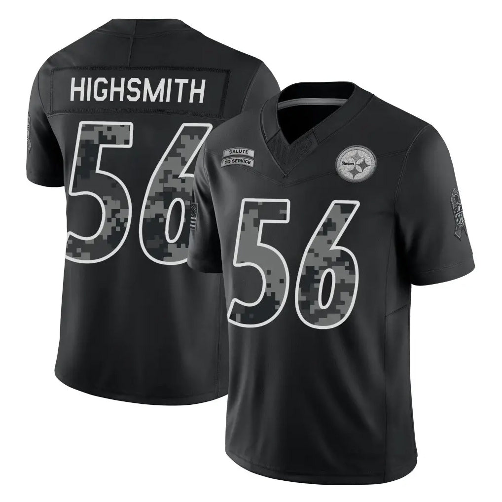 P.Steelers #56 Alex Highsmith Player Black Limited 2026 Salute to Service Home Game Ndoa Stitched Jerseys