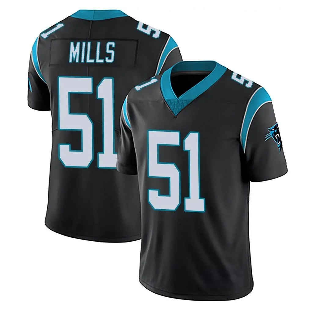 C.Panthers #51 Sam Mills Player Black Vapor Untouchable Limited Game Ndoa Stitched Jerseys