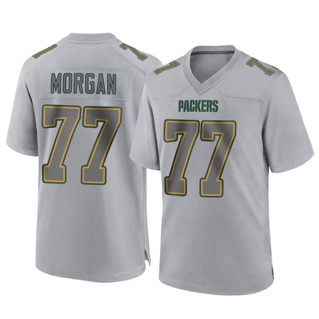 GB.Packers #77 Jordan Morgan Player Gray Atmosphere Fashion Home Game Ndoa Stitched Jerseys